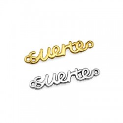 Brass Cast Connector "Suerte" for Macrame 28x6mm
