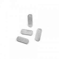 78010264 Ciondolo in Metallo Ottone Targhetta Rettangolare 5x12mm (Ø1.1mm)