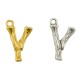 Pendentif lettre "Y" en Métal/Laiton 10x13mm