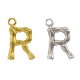 Brass Charm Letter "R" 10x13mm
