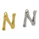 Pendentif lettre "N" en Métal/Laiton 10x13mm