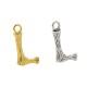 Brass Charm Letter "L" 10x13mm
