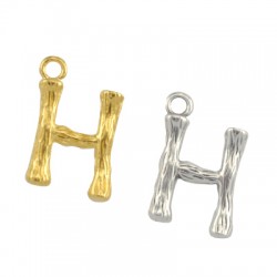 Brass Charm Letter "H" 10x13mm