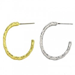 Brass Earring Oval Hoop 16x21mm