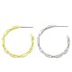 Brass Earring Leaves Hoop 27mm
