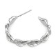Brass Earring Leaves Hoop 27mm