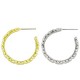 Brass Earring Flowers Hoop 25mm