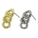 Brass Earring Chain Knot 10x19mm