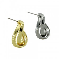 Brass Earring Irregular Hoop 16x25mm