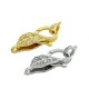 Fermoir Mousqueton en Laiton Zircon Feuille 16 x 33 mm