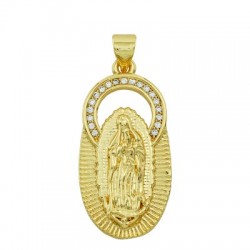 Breloque Religieuse en Laiton Zircon 15 x 30 mm