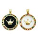 Charm in Ottone Corona con Smalto e Zirconi 23mm