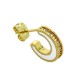 Brass Earring Hoop w/ Zircon & Enamel 11x13mm/3mm
