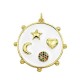 Charm in Ottone Simboli con Smalto e Zirconi 25mm