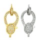 Zircon Brass Lobster Clasp Oval 25x14mm