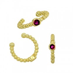 Boucle D'Oreille en Laiton et Zircon 12 x 13 mm/2 mm