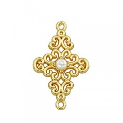 Conector de Zamak en Forma de Cruz con Perla 12 x 16 mm