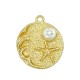 Colgante Redondo de Zamak con Estrella de mar y Perla de 20 mm