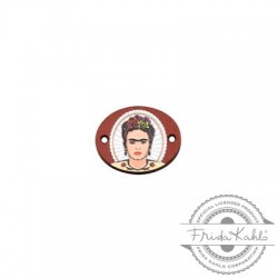 Ξύλινο Στοιχείο Οβάλ Frida Kahlo για Μακραμέ 20x16mm