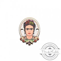 Wooden Connector Oval Frida Kahlo 15x20mm