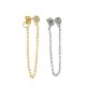 Pendiente de Metal Laton Cadena con Circulo 5.3mm y Circonitas