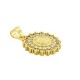 Zircon Brass Charm Oval Religious 15x18mm