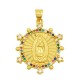 Zircon Brass Charm Round Religious 22mm