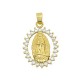 Charm in Ottone Ovale Madonna con Zirconi 16x22mm