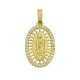 Zircon Brass Charm Oval Religious 14x22mm