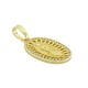 Zircon Brass Charm Oval Religious 14x22mm