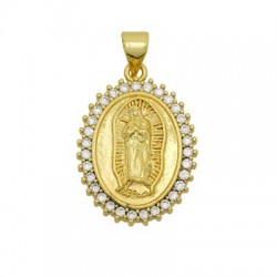 Zircon Brass Charm Religious 17x23mm