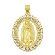 Zircon Brass Charm Religious 22x29mm