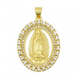 Zircon Brass Charm Religious 22x29mm