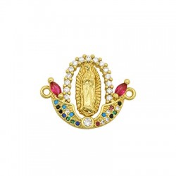 Zircon Brass Connector Religious 16x21mm
