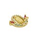 Connettore in Ottone Ovale Madonna con Zirconi 16x21mm