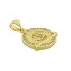 Zircon Brass Charm Round Pyramid 15mm
