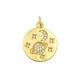 Zircon Brass Charm Round Planet Moon Star 16mm