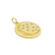 Charm in Ottone Rotondo Luna con Zirconi 18mm