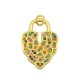 Zircon Brass Charm Heart 17x24mm
