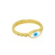 Bague Ovale en Laiton Émaillé avec œil Maléfique 20 mm