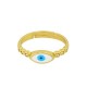 Bague Ovale en Laiton Émaillé avec œil Maléfique 20 mm