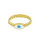 Brass Ring Oval Evil Eye w/ Enamel 20mm