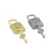 Charm Cadenas et clé en Laiton et Zircon 15 x 9 mm et 11 x 5 mm
