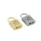 Zircon Brass Charm Padlock 17x11mm
