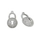 Zircon Brass Charm Padlock Round 19x12mm