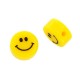 Resin Bead Round Flat Smile Face 12mm/6mm (Ø2mm)