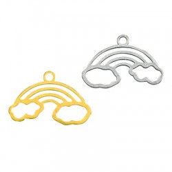 Stainless Steel 304 Charm Rainbow Cloud 10x19mm