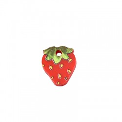 Plexi Acrylic Charm Strawberry 10x12mm