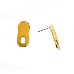 Μεταλλικό Μπρούτζινο Σκουλαρίκι Οβάλ 9x20mm