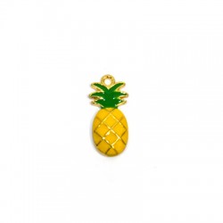 Zamak Charm Pineapple w/ Enamel 12x23mm